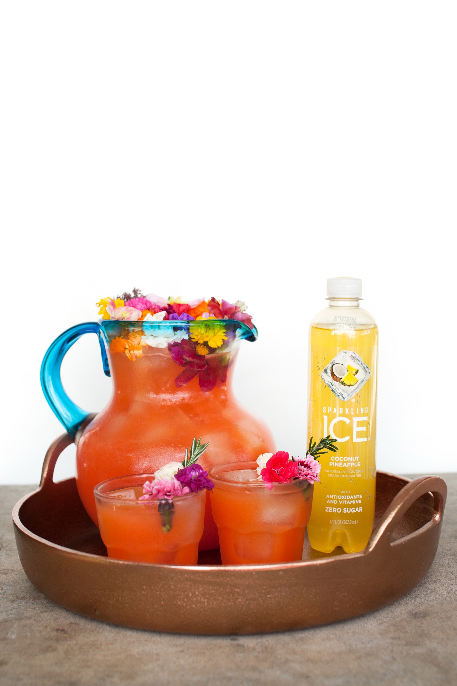 Sparkling Ice Coconut Pineapple Punch Cocktail with Rum