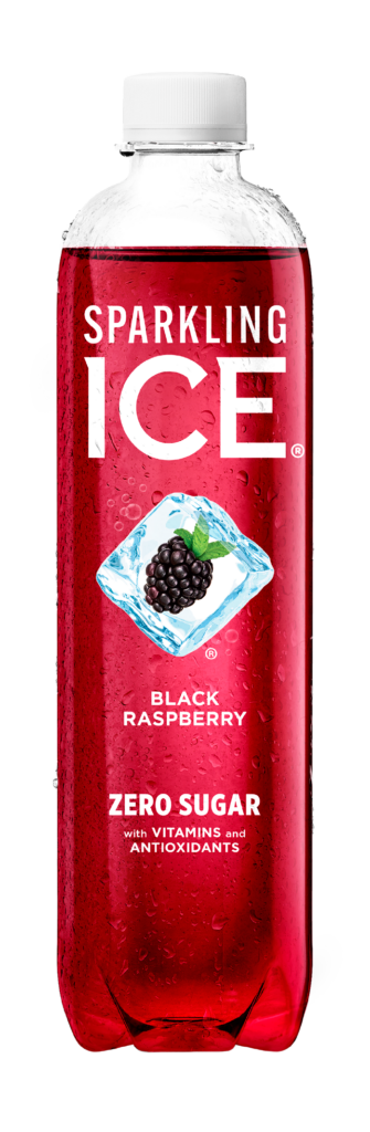 Sparkling Ice Black Raspberry 17oz bottle.