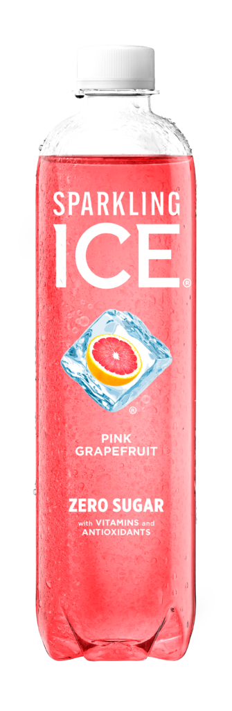Sparkling Ice Pink Grapefruit 17oz bottle.