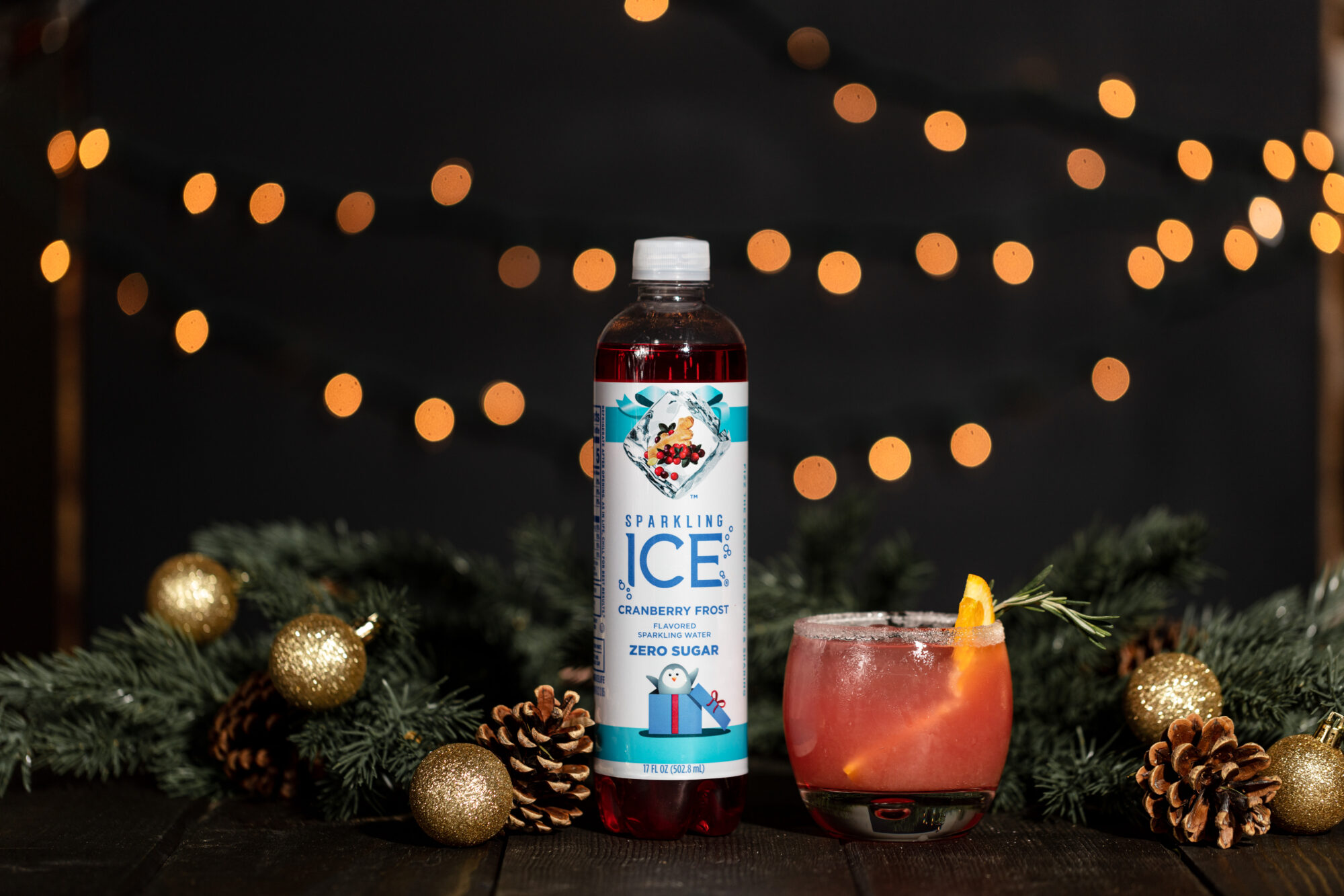 Sparkling Ice Holiday Spirit Cranberry and Vodka Cocktail